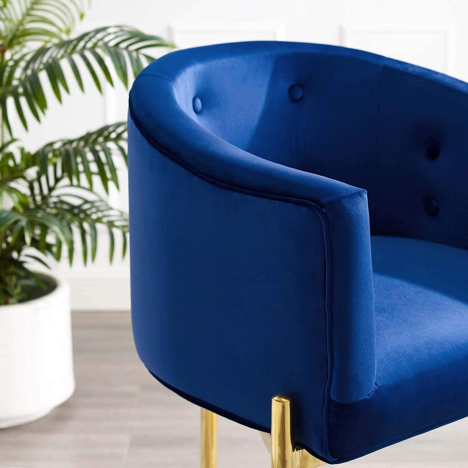 Modway Savour Tufted Counter Stool in Navy