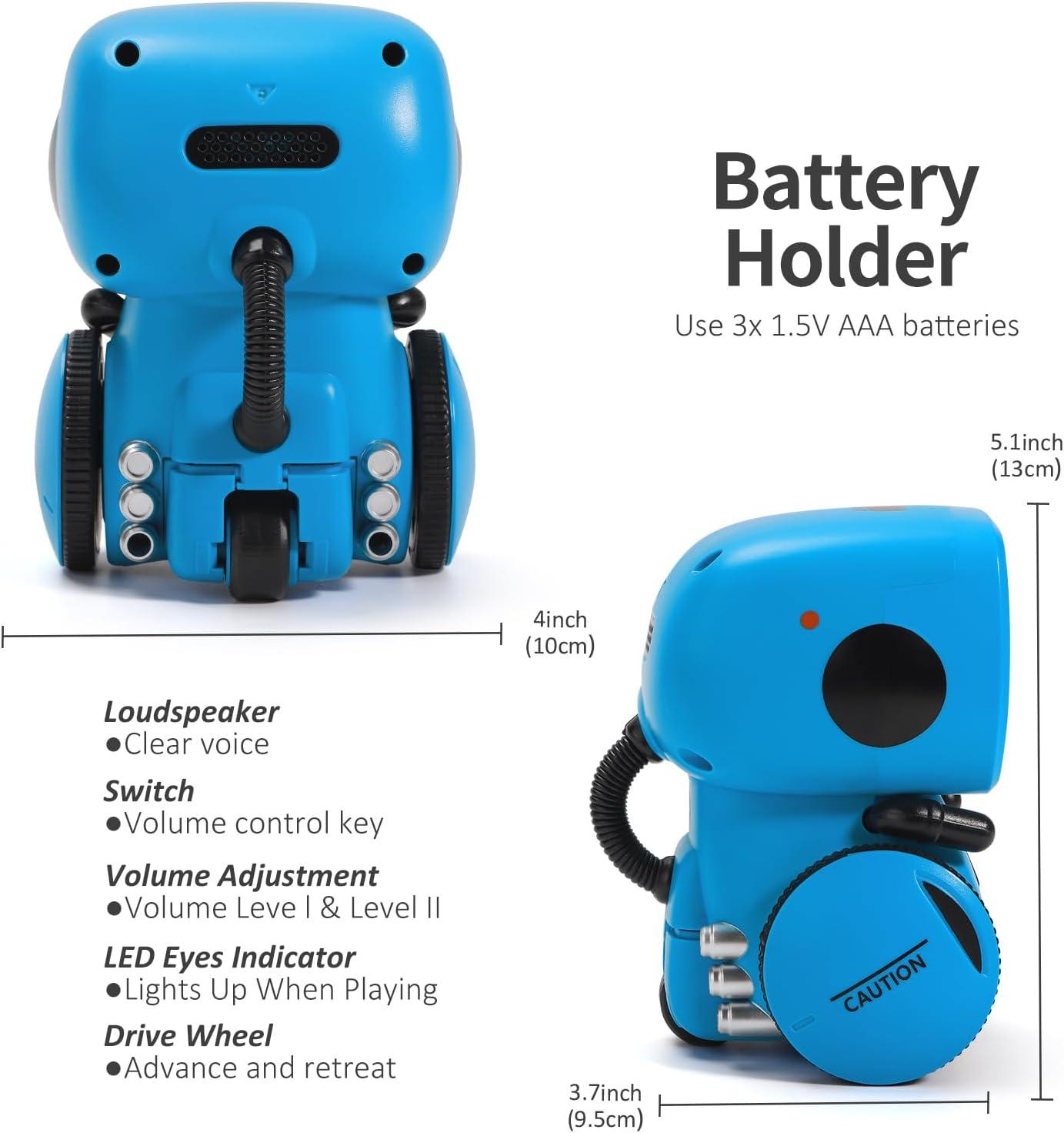 GILOBABY Kids Robot Toys, Interactive Toys Companion Smart Talking Robotic with Voice Control Touch Sensor, Dancing, Singing, Recording, Repeat, Birthday Gifts for Boys Ages 3+ Years (Blue)