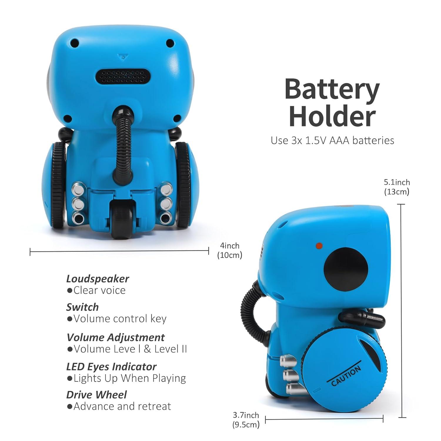 GILOBABY Kids Robot Toys, Interactive Toys Companion Smart Talking Robotic with Voice Control Touch Sensor, Dancing, Singing, Recording, Repeat, Birthday Gifts for Boys Ages 3+ Years (Blue)