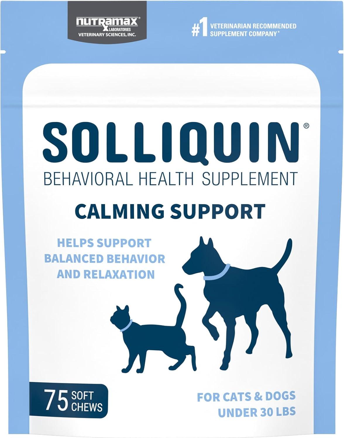 Solliquin Soft Chews Calming for Small & Medium Dogs & Cats 75ct