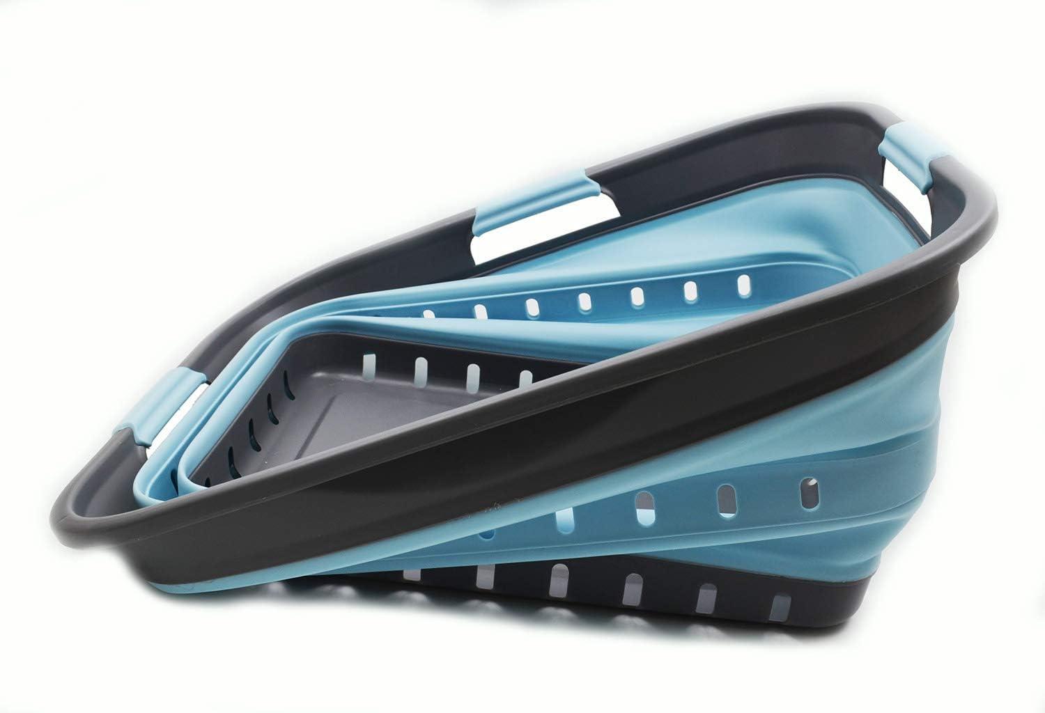 SAMMART 42L (11 gallon) Collapsible Plastic Laundry Basket, Grey/Sea Angel