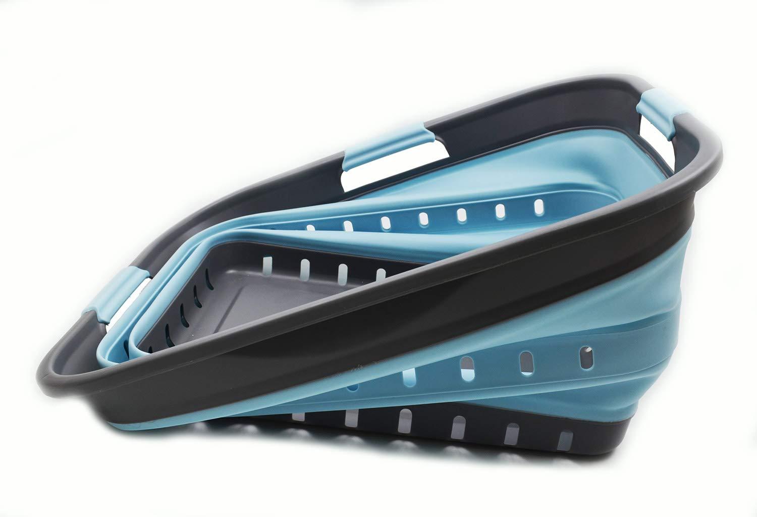 SAMMART 42L (11 gallon) Collapsible Plastic Laundry Basket, Grey/Sea Angel