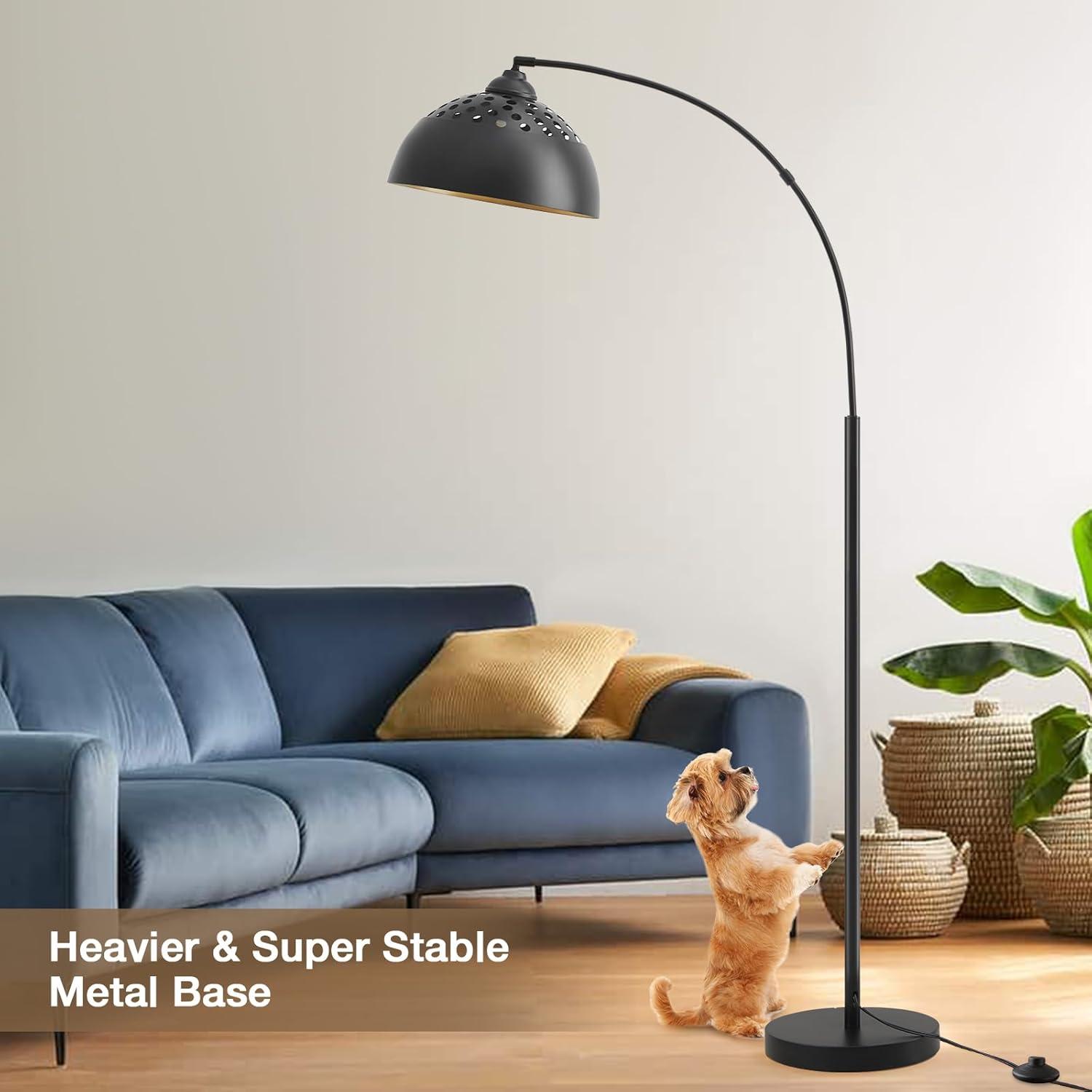 Mercer41 Vondal Arc Floor Lamps for Living Room Lighting, Modern Arched Lamp with Foot Switch