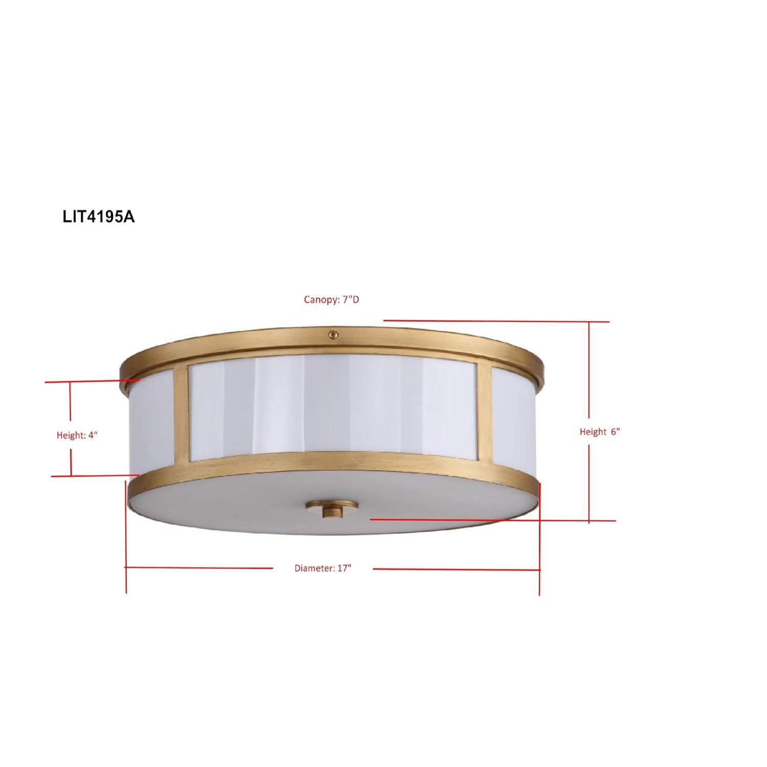 Avery Ceiling Drum Light - LIT4195 - Gold - Safavieh