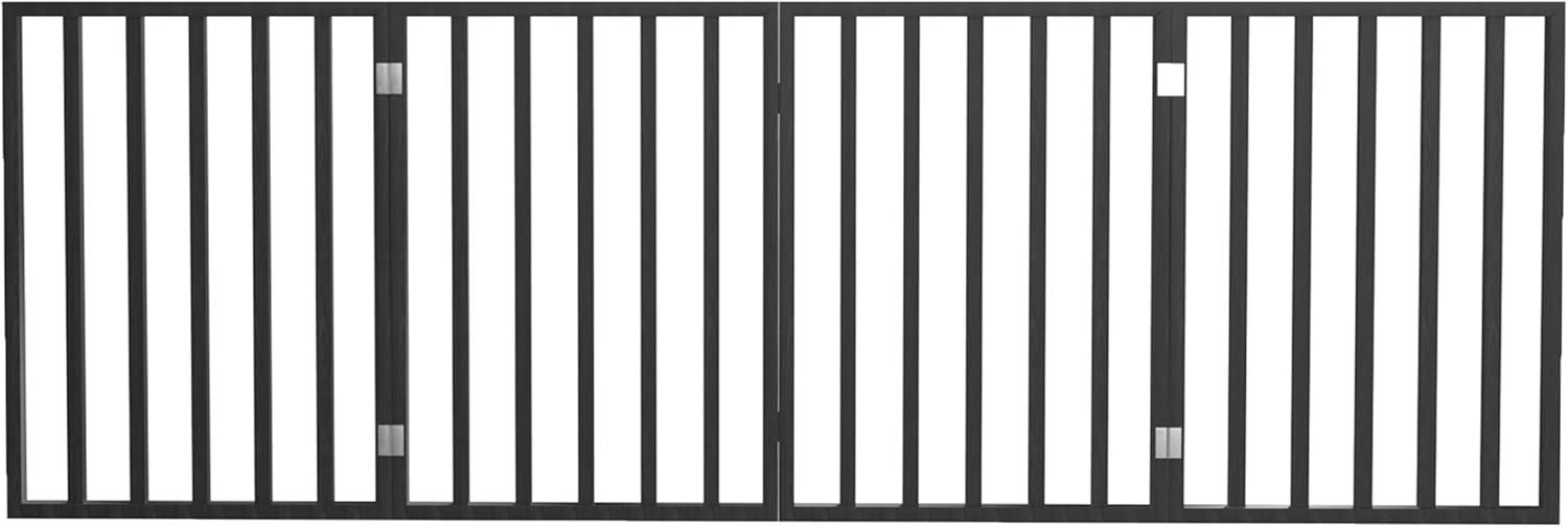 Pet Adobe 4-Panel Indoor Foldable Pet Gate, Black
