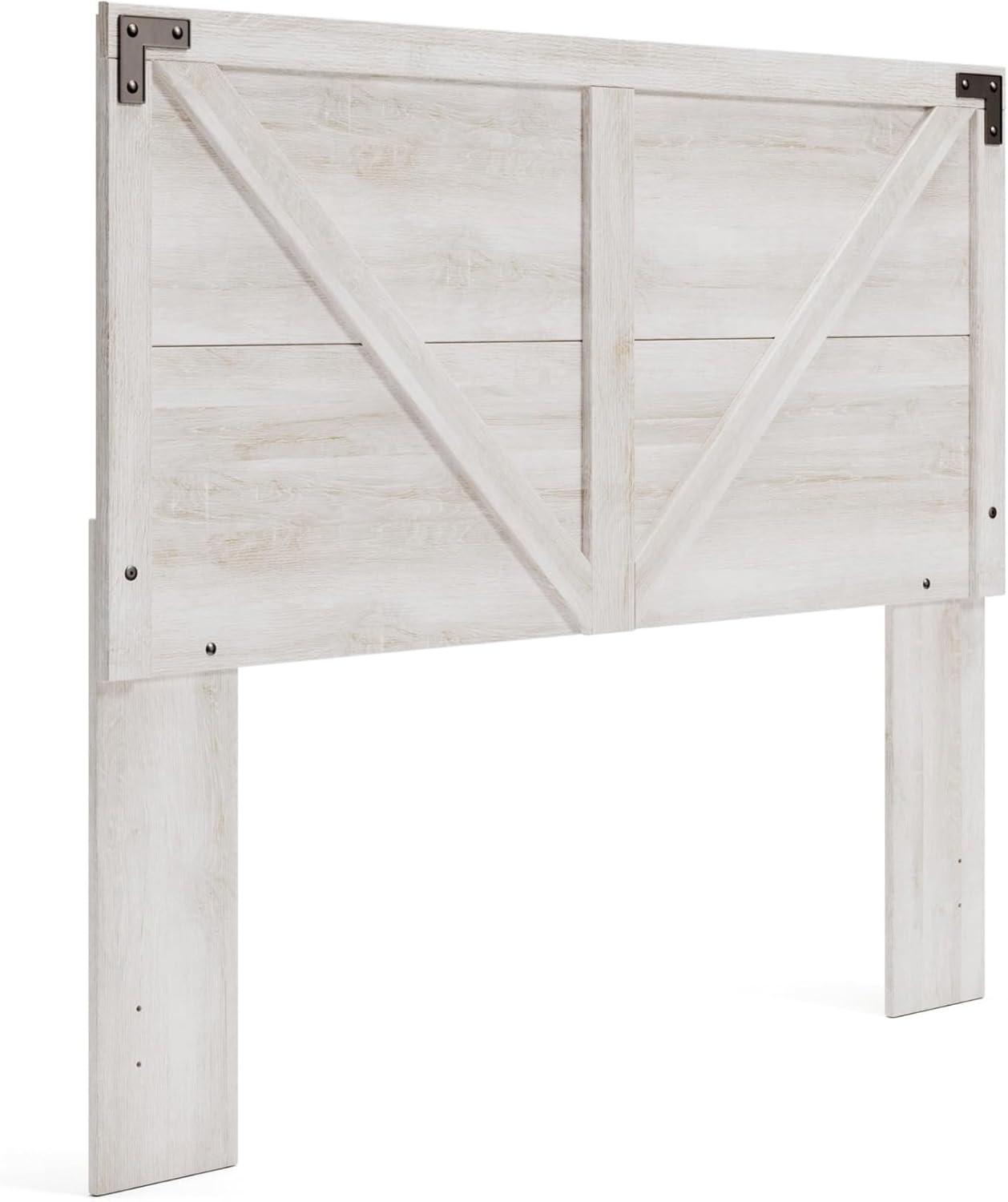 Queen Shawburn Panel Headboard White/Dark Gray - Signature Design by Ashley: Crossbuck Detail, Wood Frame Mounted