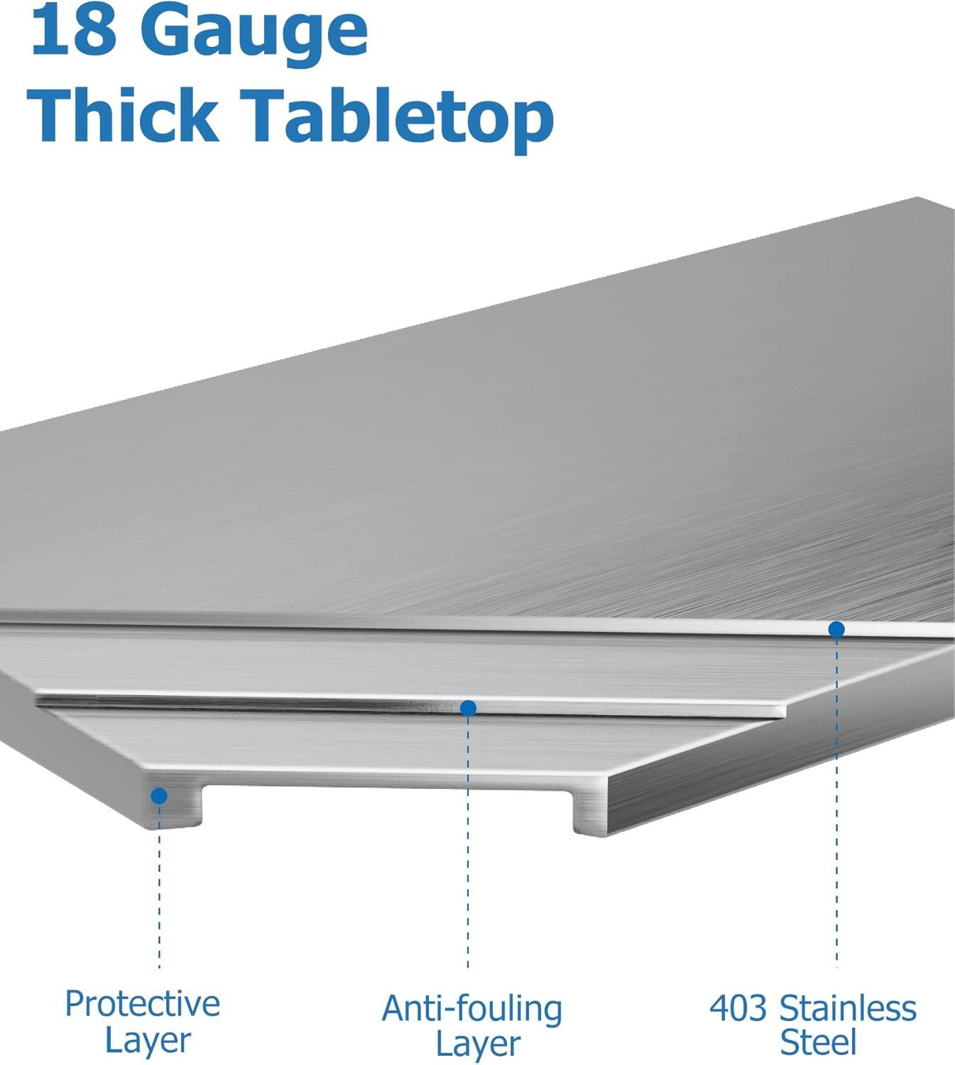 Sakiyr Stainless Steel Work Table, Heavy Duty Commercial Food Prep Table with Undershelf for Home Kitchen