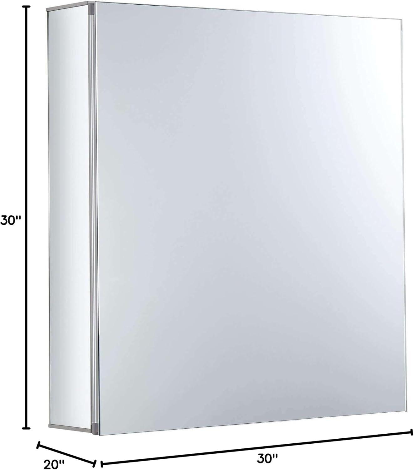 Fine Fixtures Bathroom Medicine Cabinet - Single Door, Recessed/Surface Mount - Right/Left Hinged - Mirrored Interior