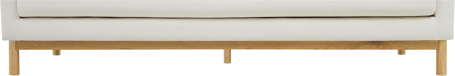 Meridian Furniture 157Cream-L Langham Collection Mid-Century Modern Linen Textured Fabric Upholstered Loveseat, Cream Linen Textured Fabric, Natural Finish Wood Base, 66" W x 33.5" D x 33" H, Cream