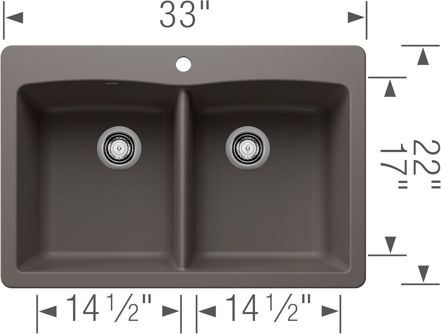 Diamond SILGRANIT 33" L x 22" W Double Bowl Drop-In/Undermount Kitchen Sink