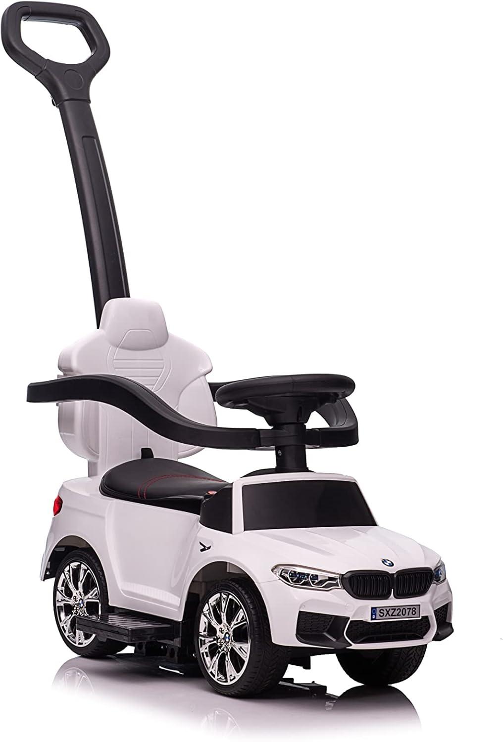 Towallmark Officially Licensed BMW Ride On Push Car for Toddlers, Push Car 4 in 1 with Horn, Adjustable Handle, Guardrails, Kids Ride on Toys Updated Large for 1-3 (White)