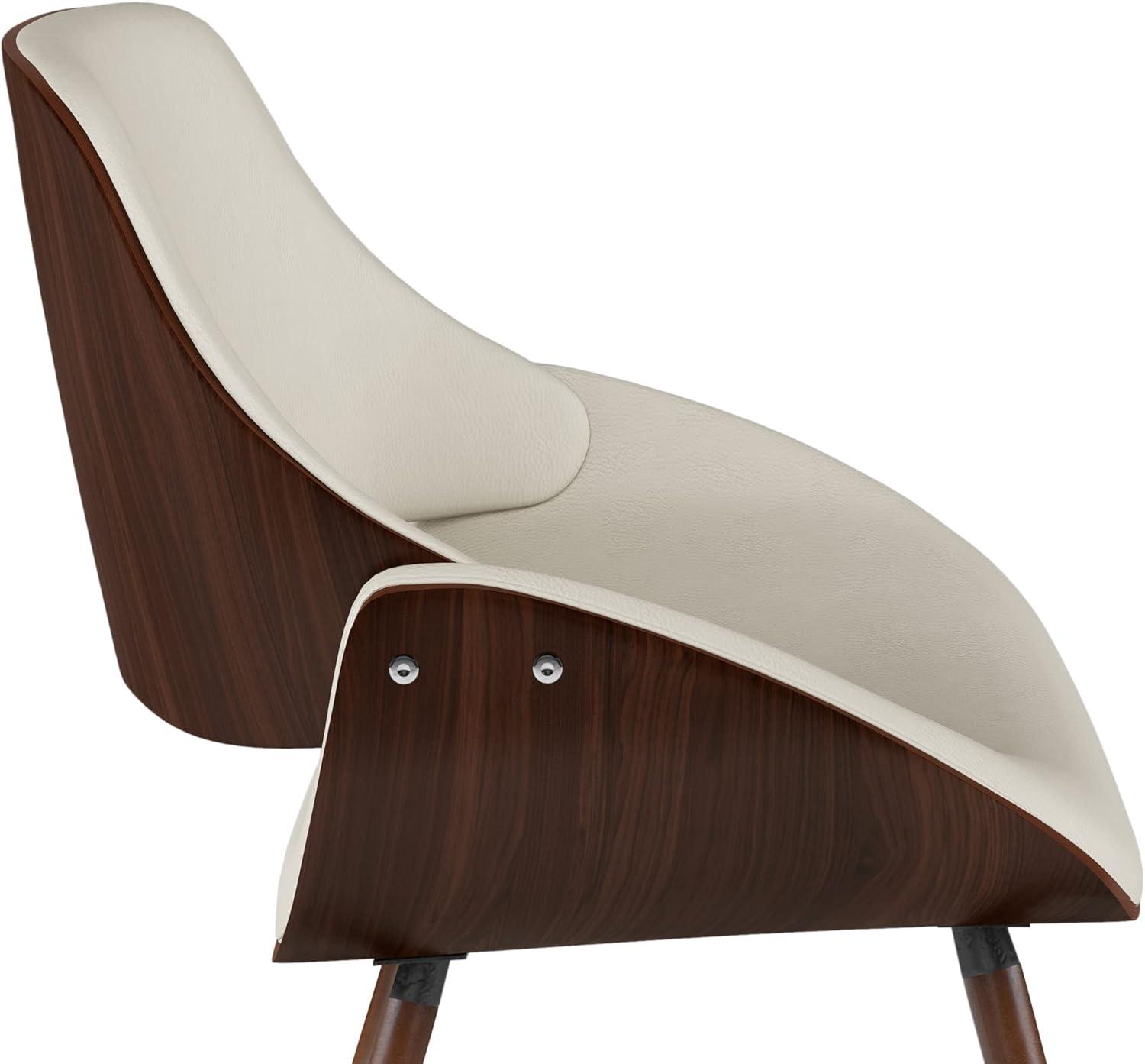 Simpli Home Malden Upholstered Dining Chair with Ergonomic Solid Wood Frame and Mid-Century Modern Style