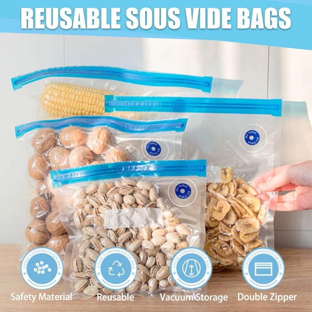 Daarcin 20-Pack BPA-Free Reusable Sous Vide Bag Kit with Pump