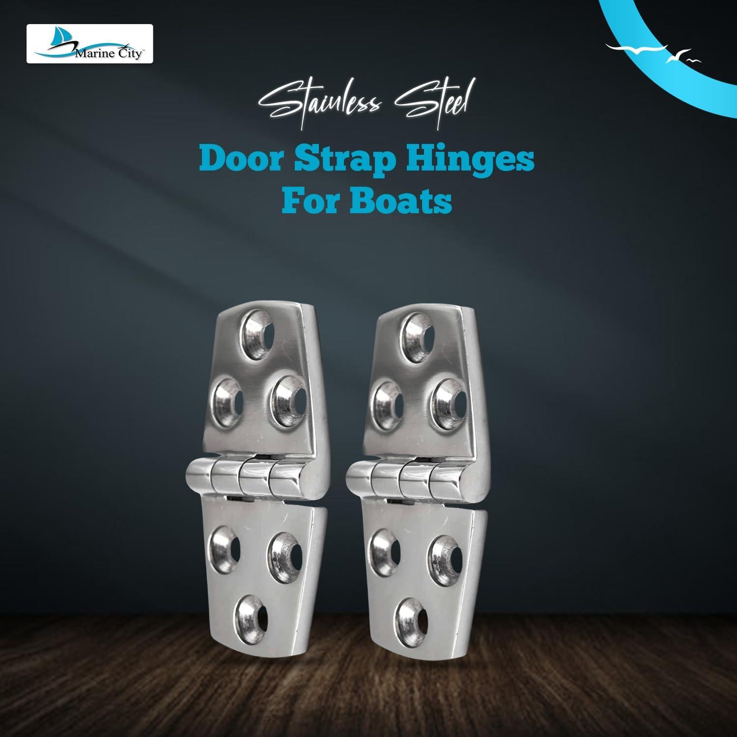 Marine City Pair of Stainless-Steel Marine Hatch Strap Hinge7-1/4" 1-5/8"