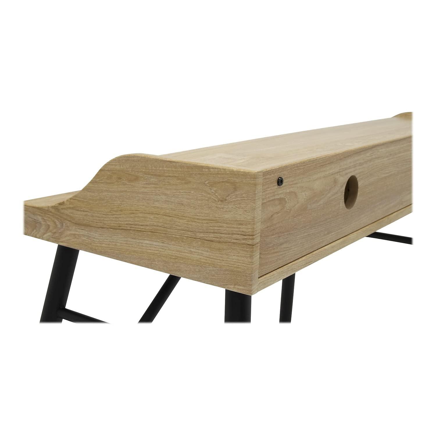 Calico Designs Woodford 45"Wood Writing Desk with Storage Hutch in Black/Ash