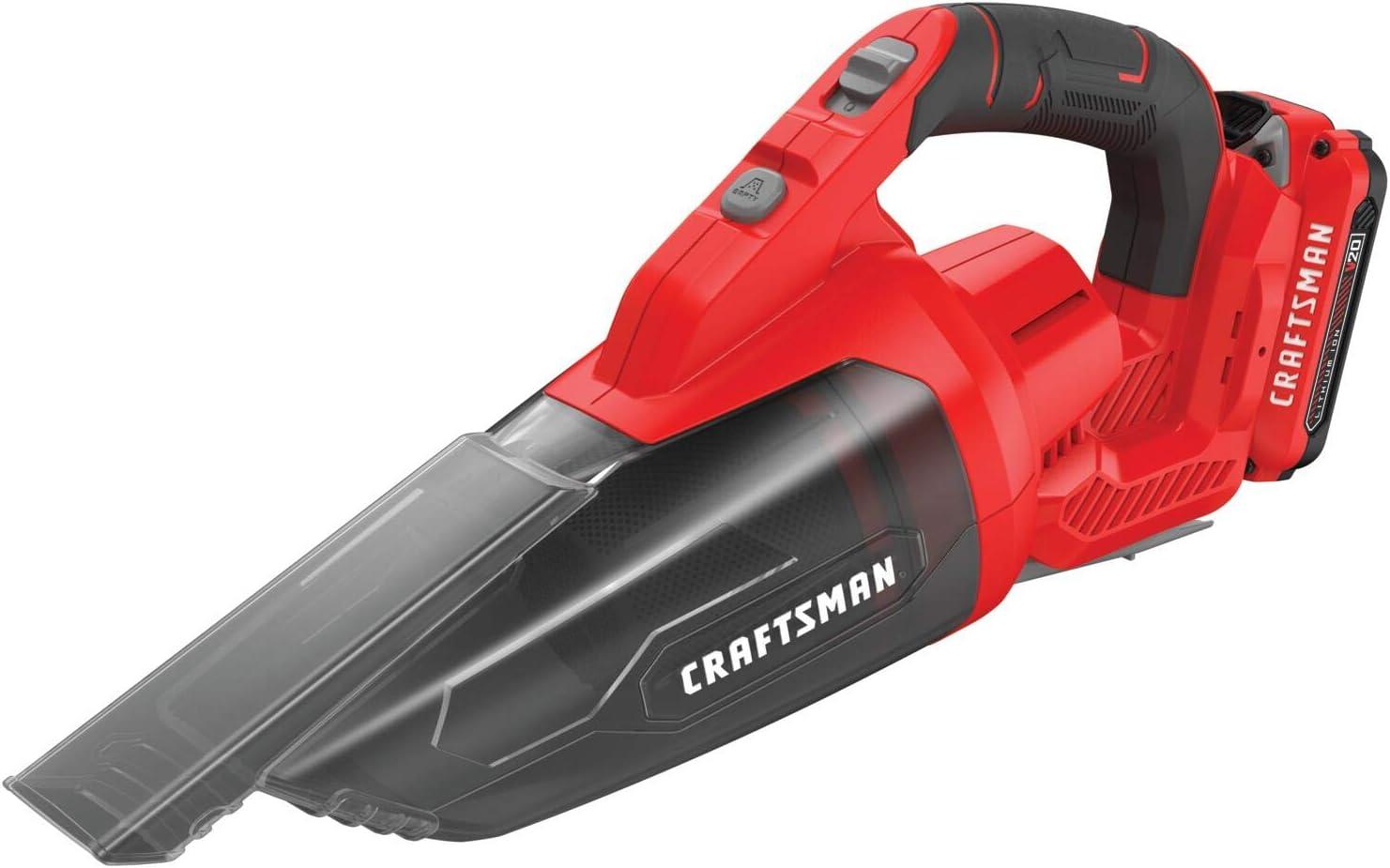 Craftsman Red Cordless Handheld Bagless Vacuum with Lithium Battery