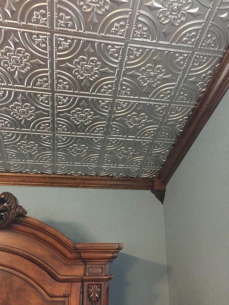 Wrought Iron 2 Ft. X 2 Ft. Glue-Up PVC Ceiling Tile