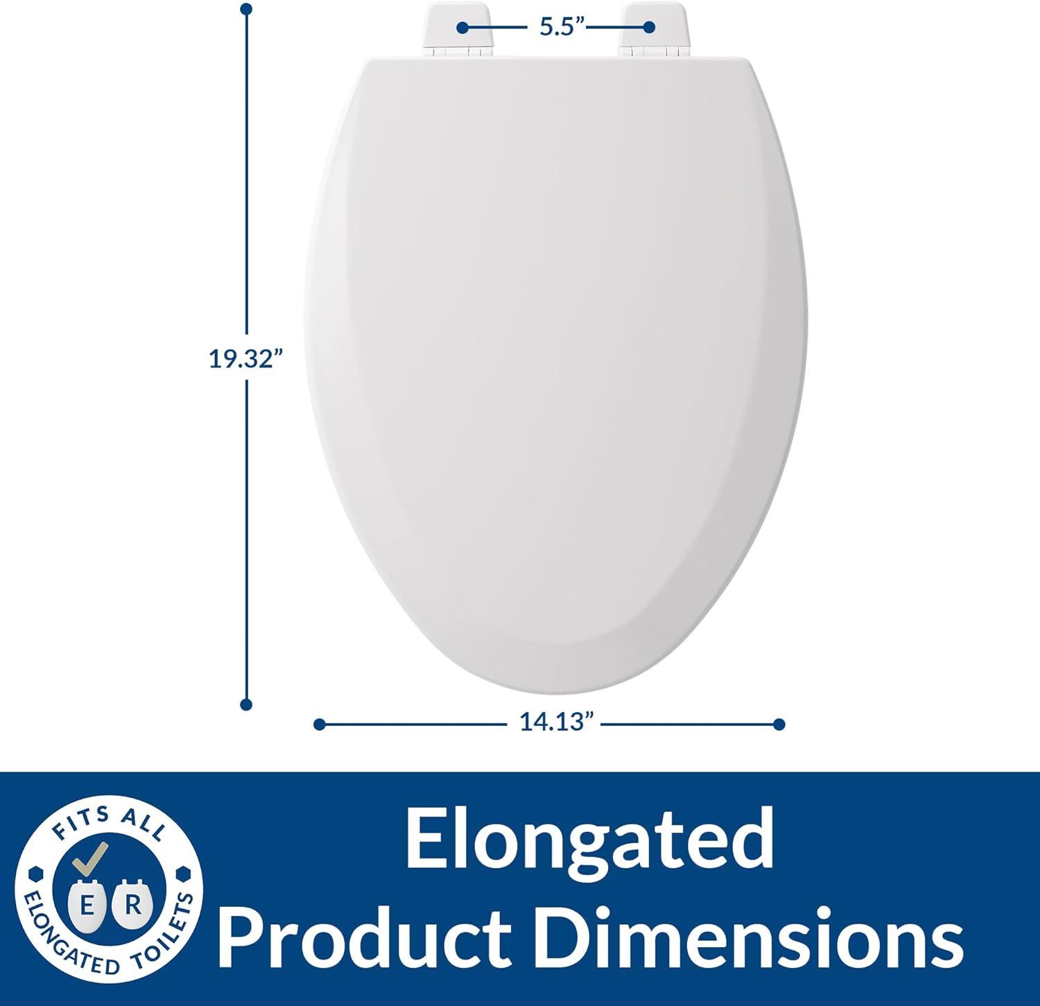 Bemis 1500TTT Toilet Seat will Never Loosen and Provides the Perfect Fit, ELONGATED, White