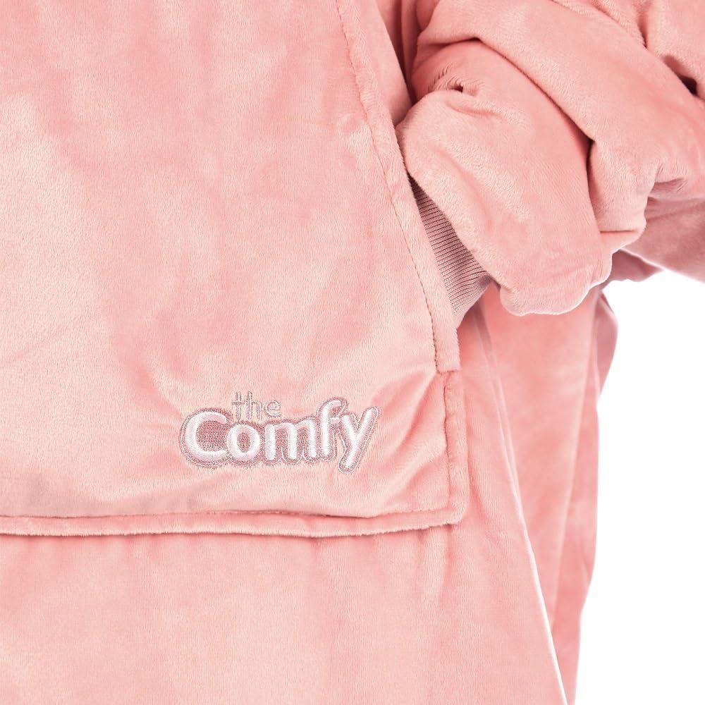 THE COMFY Original | Oversized Microfiber & Sherpa Wearable Blanket, Seen On Shark Tank, One Size Fits All (Blush)