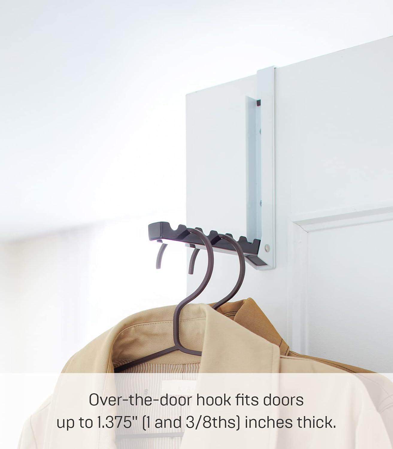 Yamazaki Home Over The Door Hooks - Folding Hanging Coat Rack, Steel, Over-the-Door