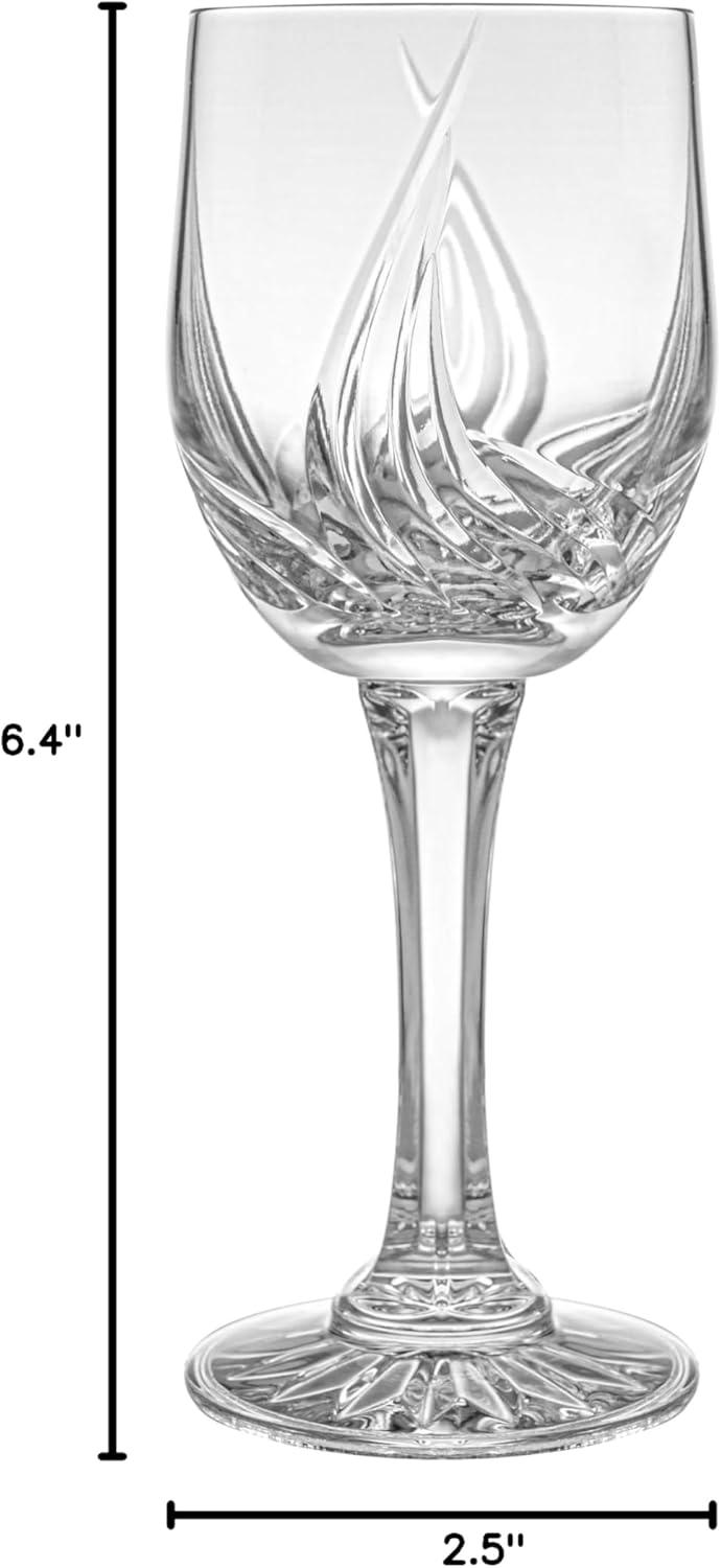 Barski Wine - Glasses - Cordial - Sherry - Set of 6 - Hand Cut Crystal - Stemmed - 4.5 Oz. - Made in Europe (Set of 6)