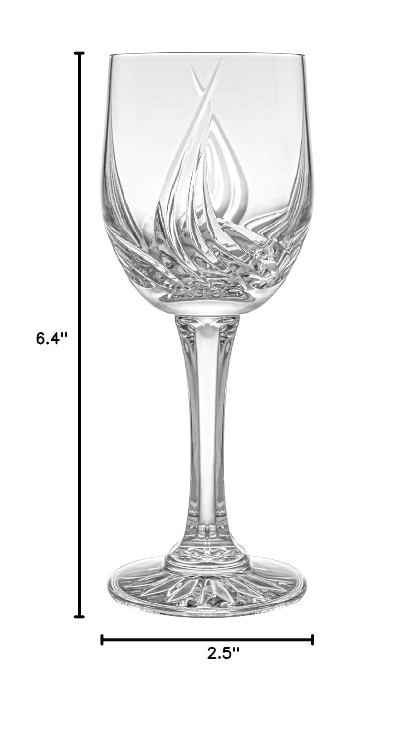 Barski Wine - Glasses - Cordial - Sherry - Set of 6 - Hand Cut Crystal - Stemmed - 4.5 Oz. - Made in Europe (Set of 6)
