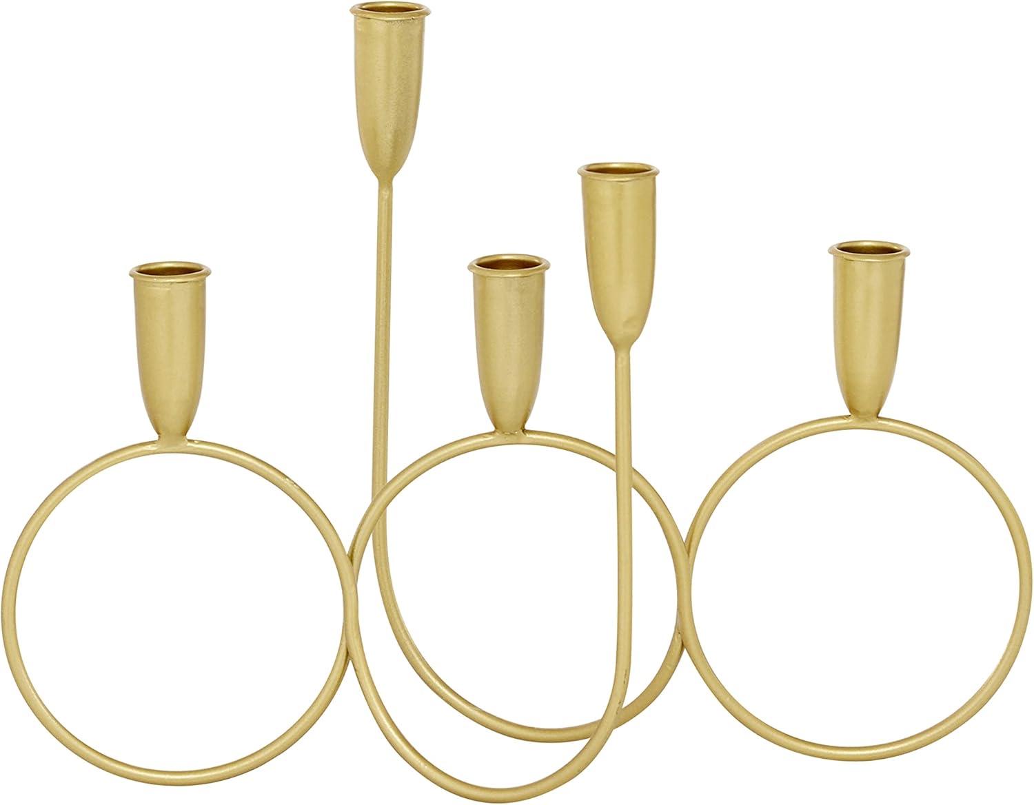 CosmoLiving by Cosmopolitan 5 Holder Gold Metal Candelabra