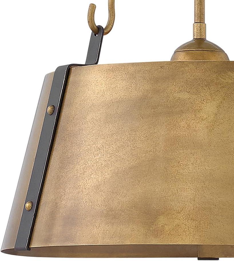 3 Light Large Drum Chandelier In Traditional-Rustic-Industrial Style 19.5 Inches Wide By 25 Inches High-Rustic Brass Finish Hinkley Lighting 3395Rs