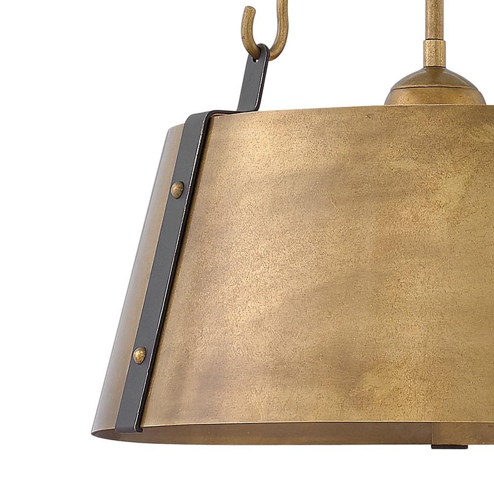 3 Light Large Drum Chandelier In Traditional-Rustic-Industrial Style 19.5 Inches Wide By 25 Inches High-Rustic Brass Finish Hinkley Lighting 3395Rs