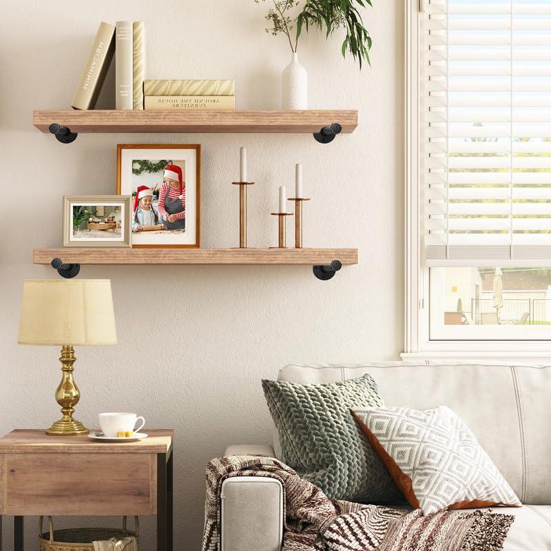 Trent Austin Design® 6 Pcs Industrial Pipe Clothes Bar 10 Inch - Wall Mount Clothing Rack - Face Out Closet Rods