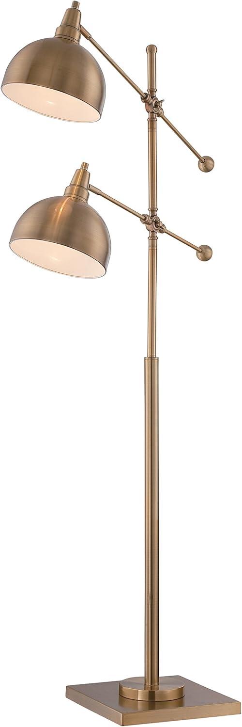 Cupola Floor Lamp with Metal Base and Brushed Brass Finish Color