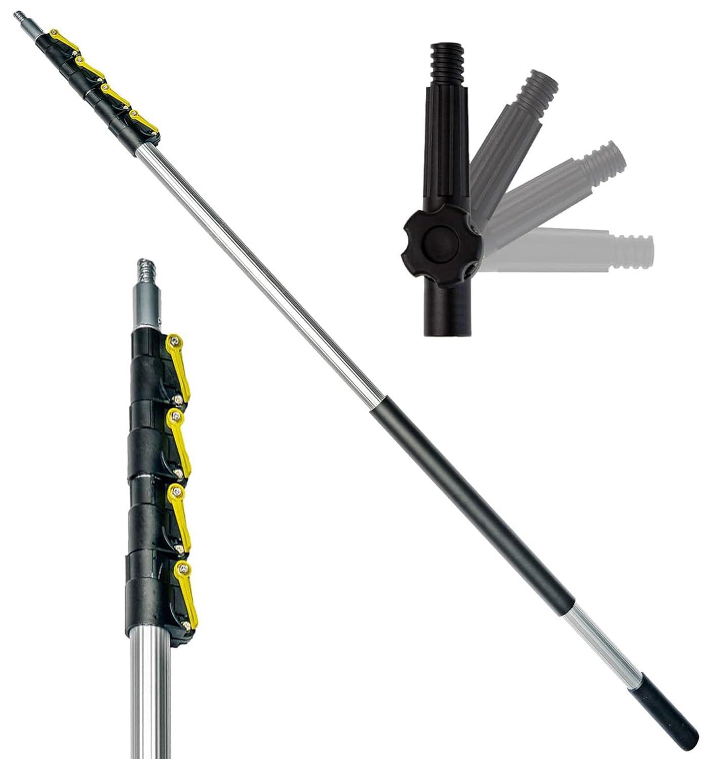 DOCA Telescoping Pole 5-12 Ft - Extension Pole for Cleaning, Feather Duster, Window Washing Kit, Paint Roller, Window Squeegee - High Reach Extendable Kit for Indoor & Outdoor - Pole Only