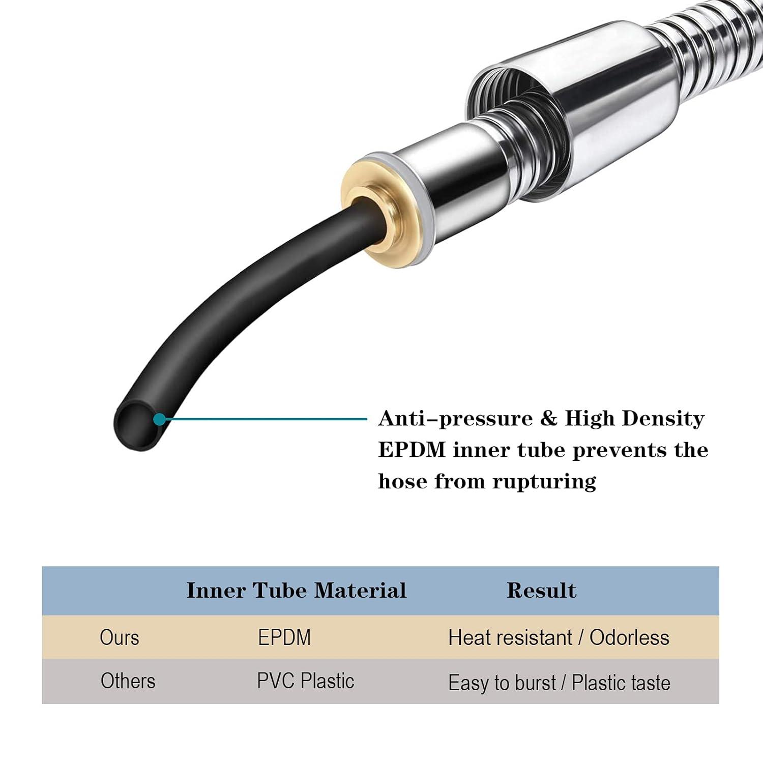 BRIGHT SHOWERS 79" Stainless Steel Shower Hose for Handheld Shower Heads, Ultra-Flexible Replacement with Brass Insert, Chrome