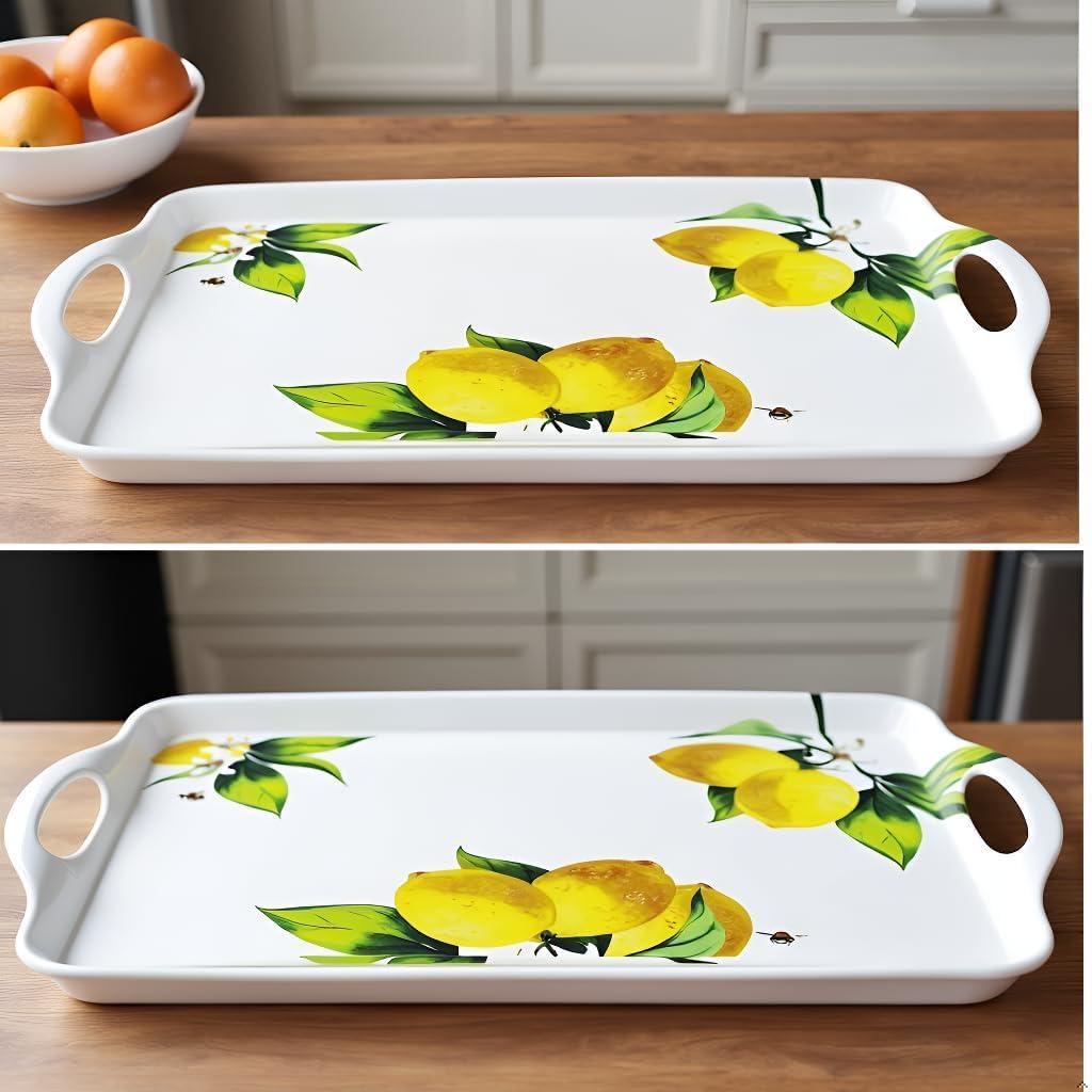 Reston Lloyd Multi-Purpose 18" Rectangle Melamine Plastic Handled Tray