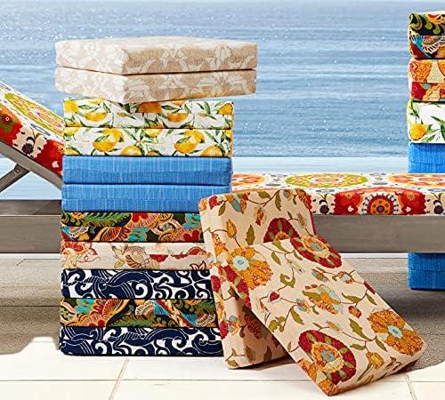 LOVTEX Outdoor Chair Cushions Set of 4, Waterproof Patio Chair Cushions with Ties, 18.5 x 16 x 3 inch, Khaki