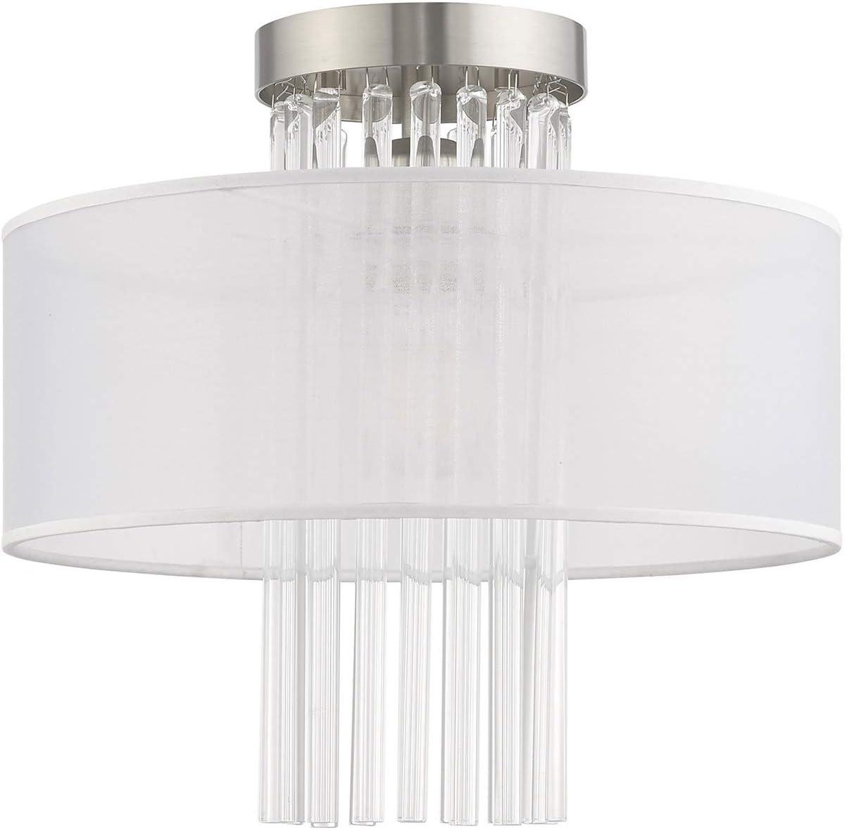 Livex Lighting Alexis 1 - Light Flush Mount in  Brushed Nickel