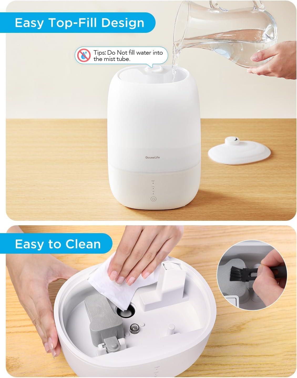 White and Blue Smart Humidifier with Essential Oil Diffuser