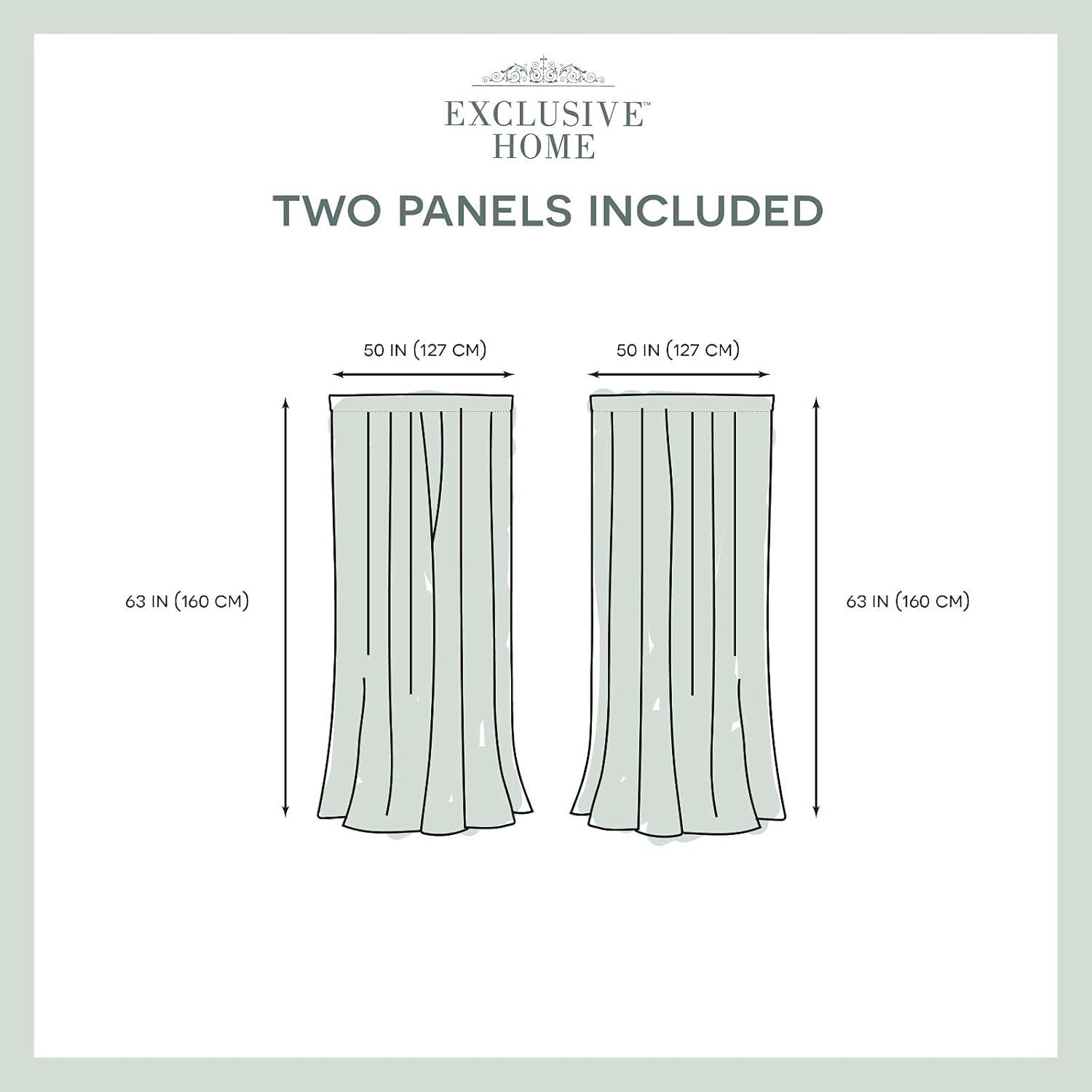 Set of 2 Belgian Textured Linen Rod Pocket Sheer Window Curtain Panels - Exclusive Home