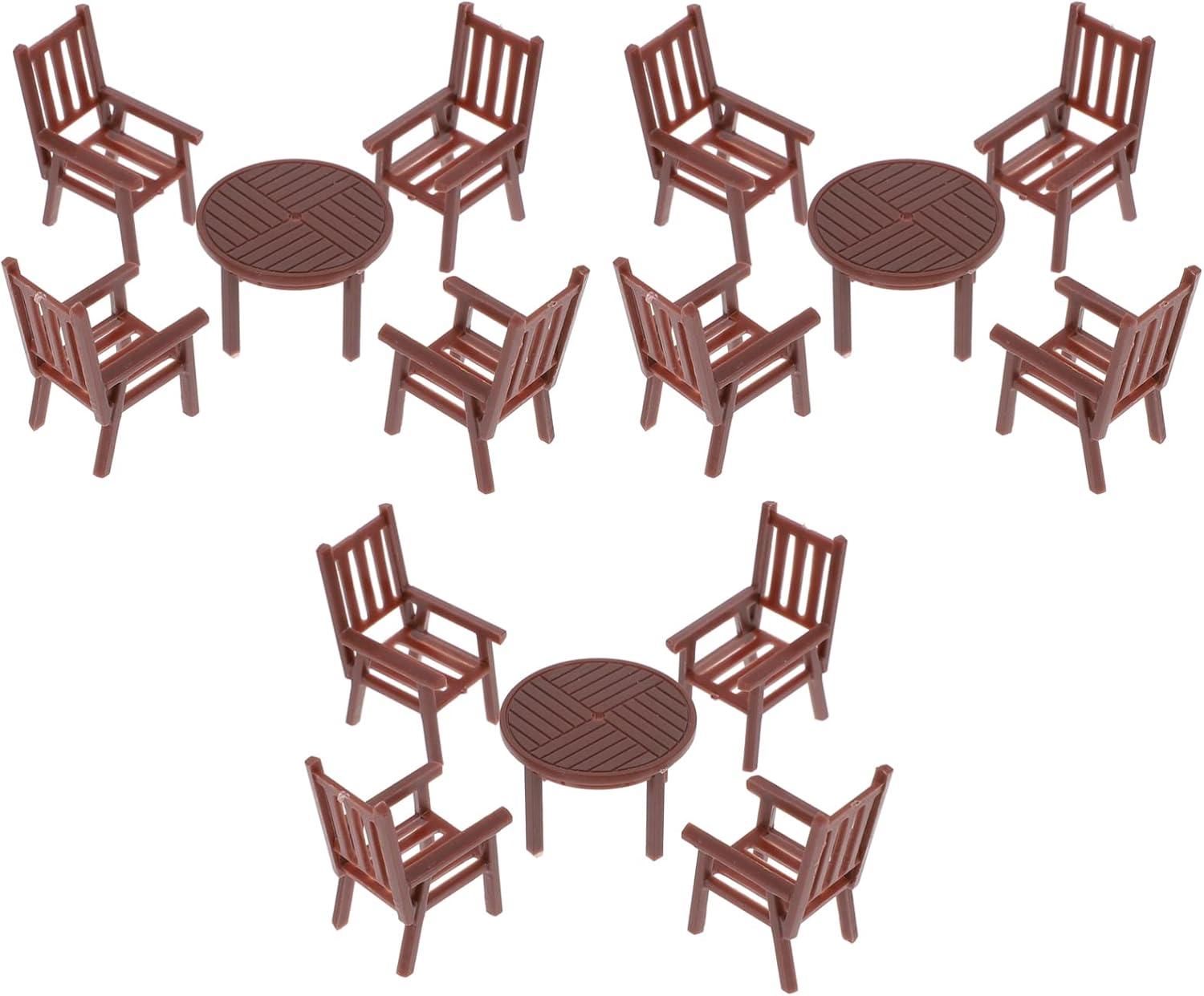 Mini Table and Chairs Dollhouse Miniature Garden Furniture Outdoor Bathroom Decorations Micro Scene Child 4 Sets