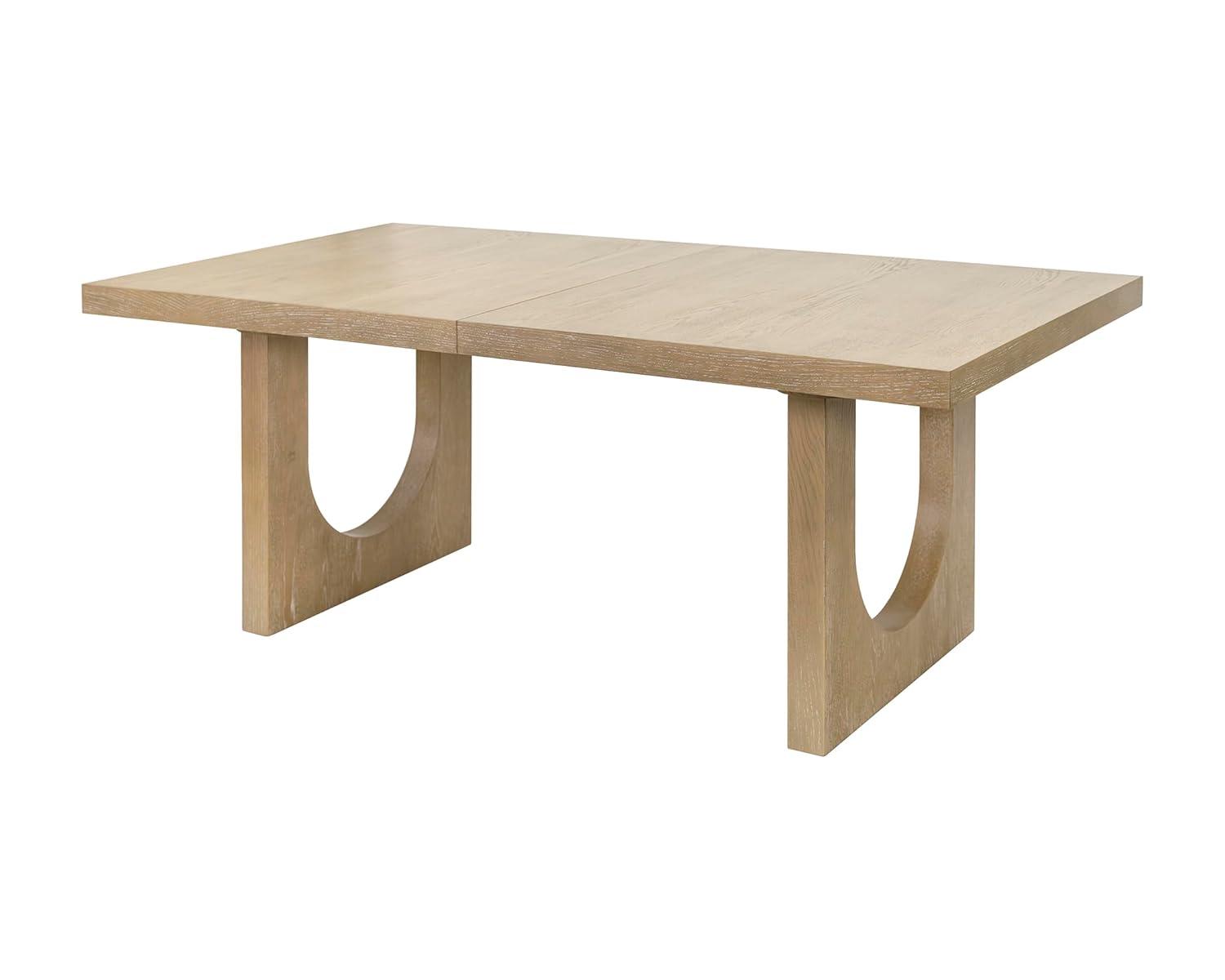 Modern Wood Rectangular Kitchen Table with Eight Chairs Light Brown