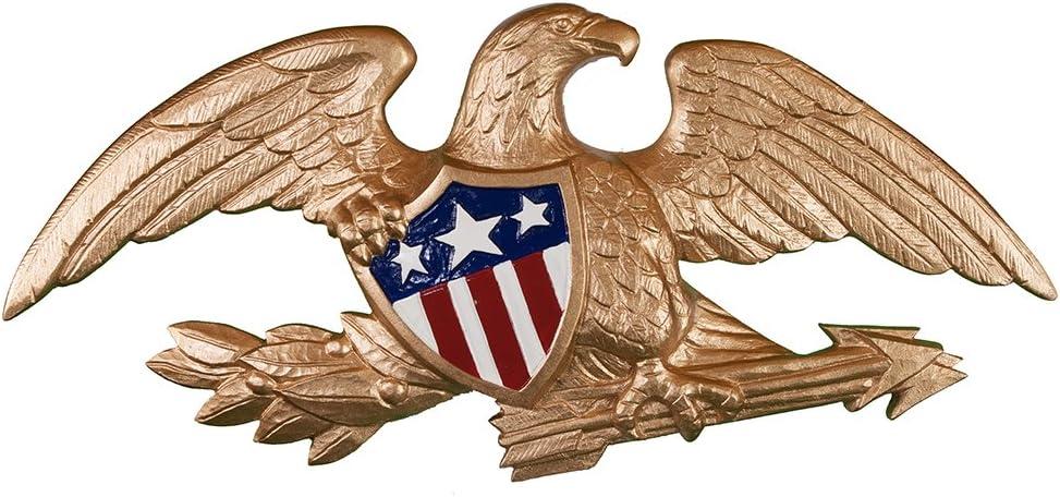 Montague Metal Products WE-23-GB 23 In. Deluxe Gold Bronze Flagpole Wall Eagle