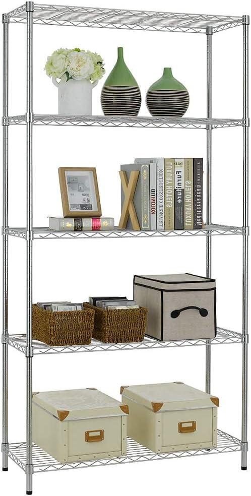 HONEIER 5-Tier Heavy Duty Storage Rack Shelving Unit Black
