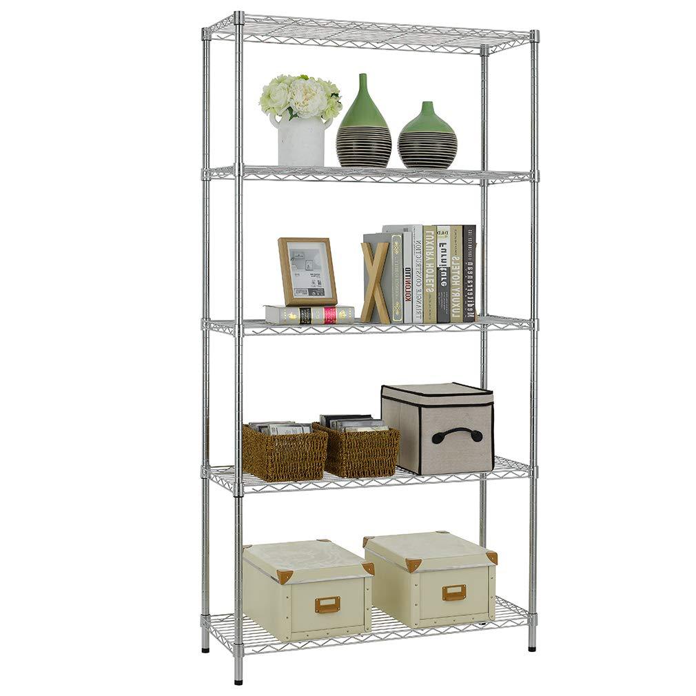 HONEIER 5-Tier Heavy Duty Storage Rack Shelving Unit Black