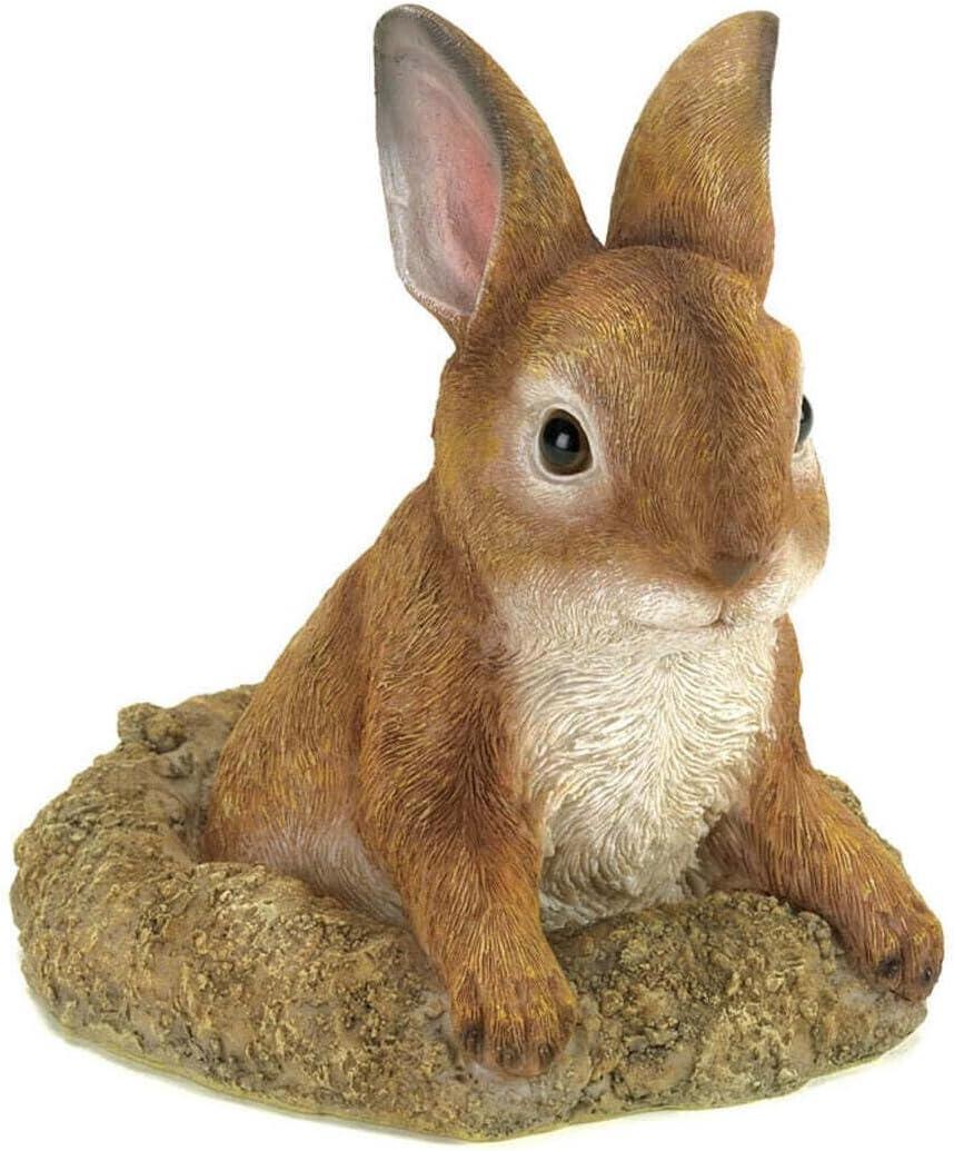 Curious Bunny Whimsical Garden Sculpture in Subtle Tones