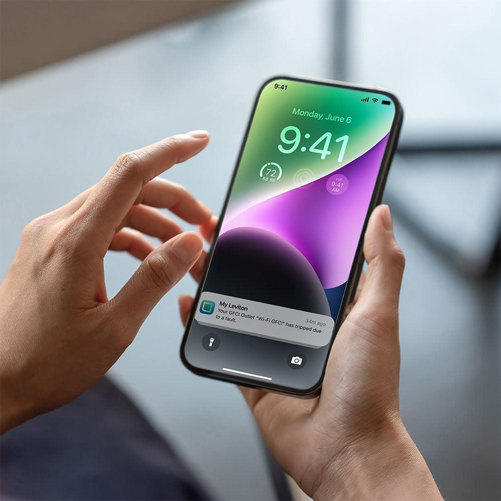 15 Amp SmartlockPro Wi-Fi Certified Smart GFCI Outlet, White D2GF1-KW