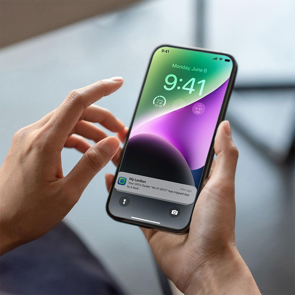 15 Amp SmartlockPro Wi-Fi Certified Smart GFCI Outlet, White D2GF1-KW