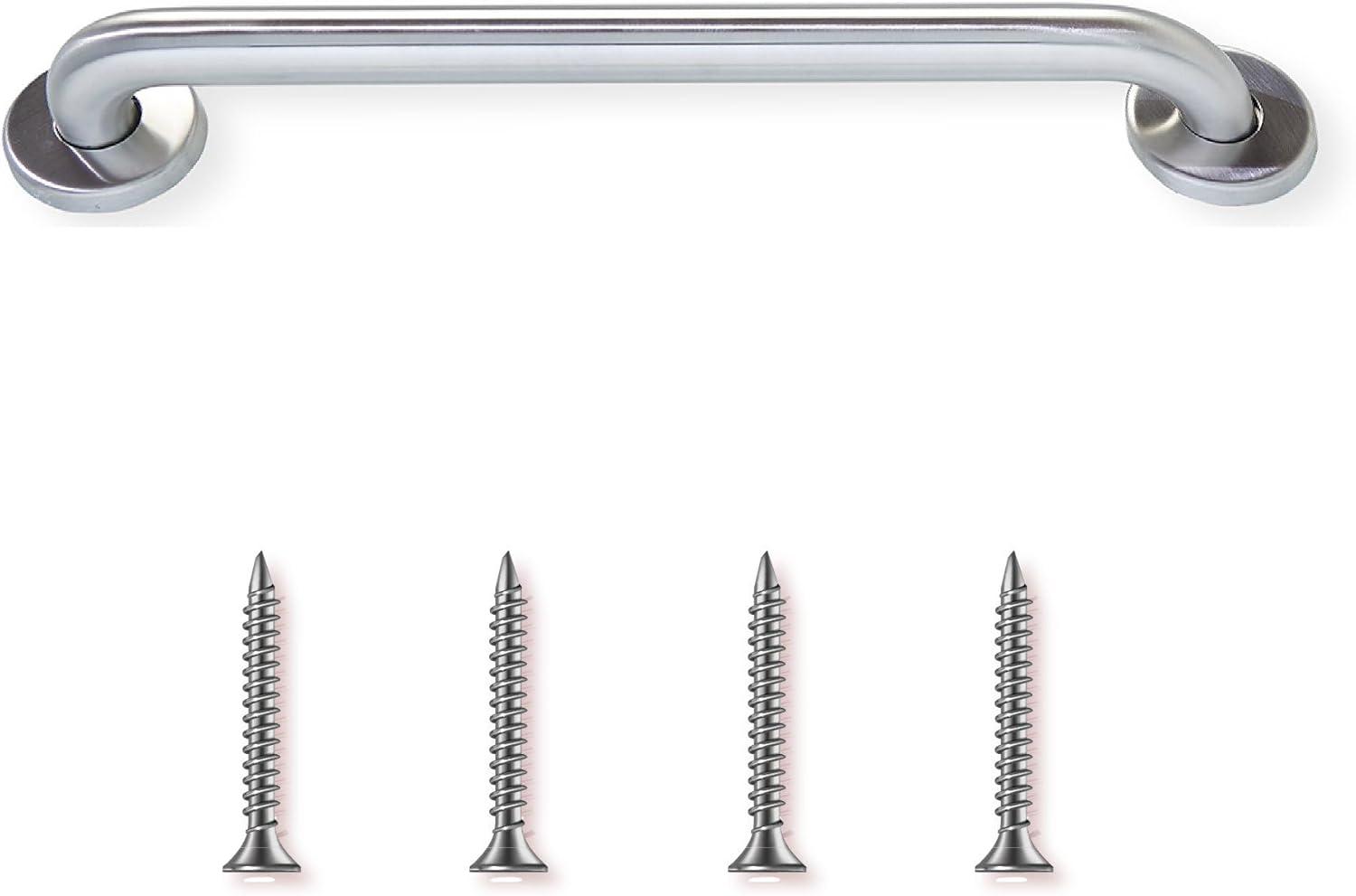 30” Shower Handle Smooth Grip | 304 Stainless Steel Bathroom Grab Bars For Seniors, Handicap Grab Bars | ADA Shower Bars Safety For Elderly Holds Upto 400lbs, Grab Bars For Bathtubs And Showers