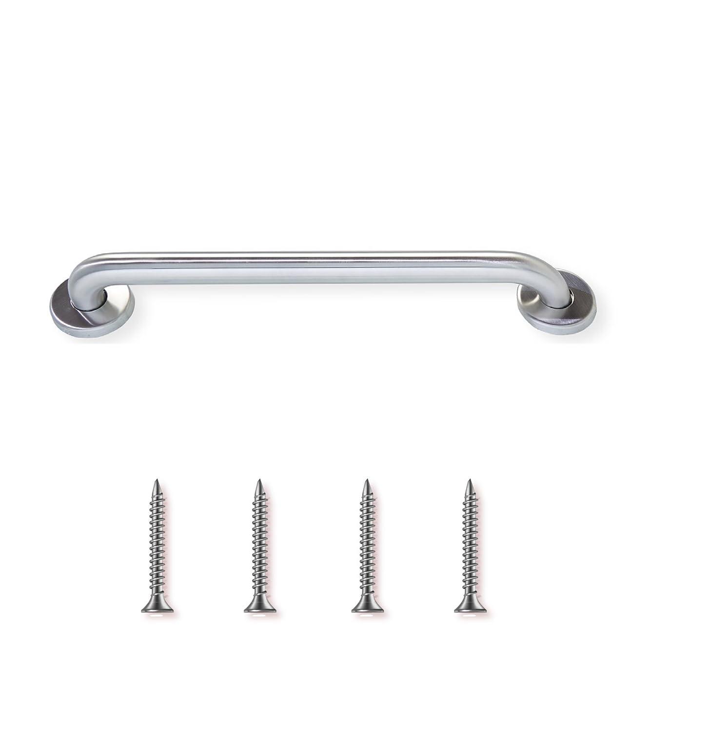 30” Shower Handle Smooth Grip | 304 Stainless Steel Bathroom Grab Bars For Seniors, Handicap Grab Bars | ADA Shower Bars Safety For Elderly Holds Upto 400lbs, Grab Bars For Bathtubs And Showers