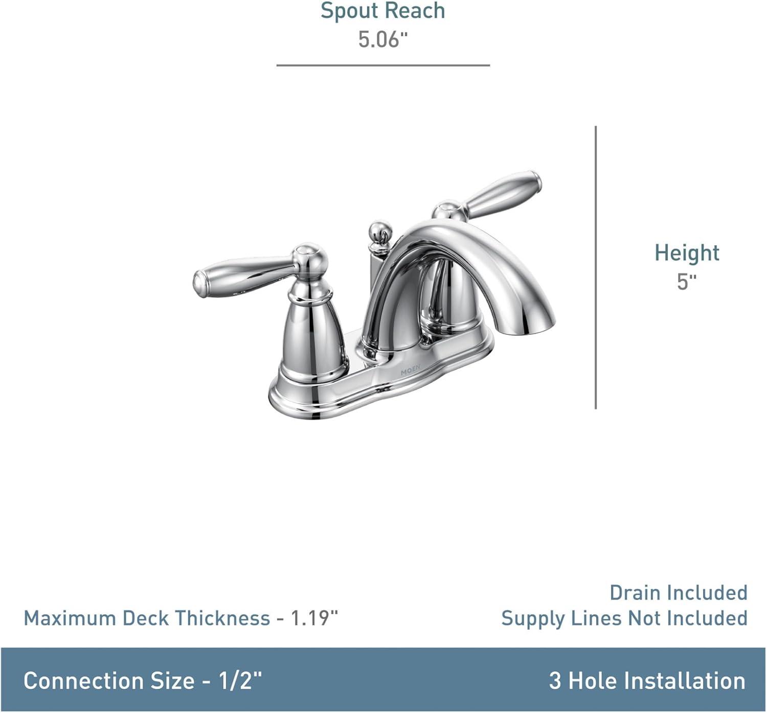 Moen Brantford Centerset Bathroom Faucet with Drain Assembly