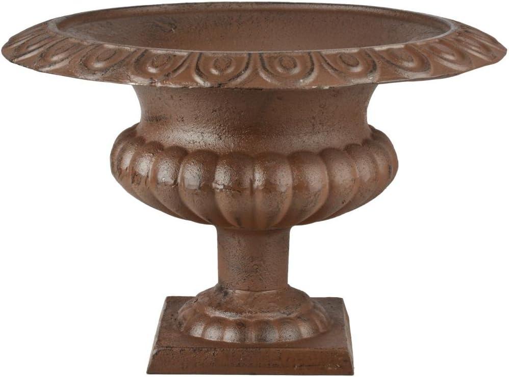 Large Antique Brown Cast Iron French Urn Planter